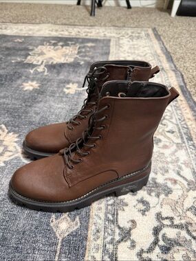 Sam Edelman Garret Men's Dark Brown Lace-Up Combat Boots